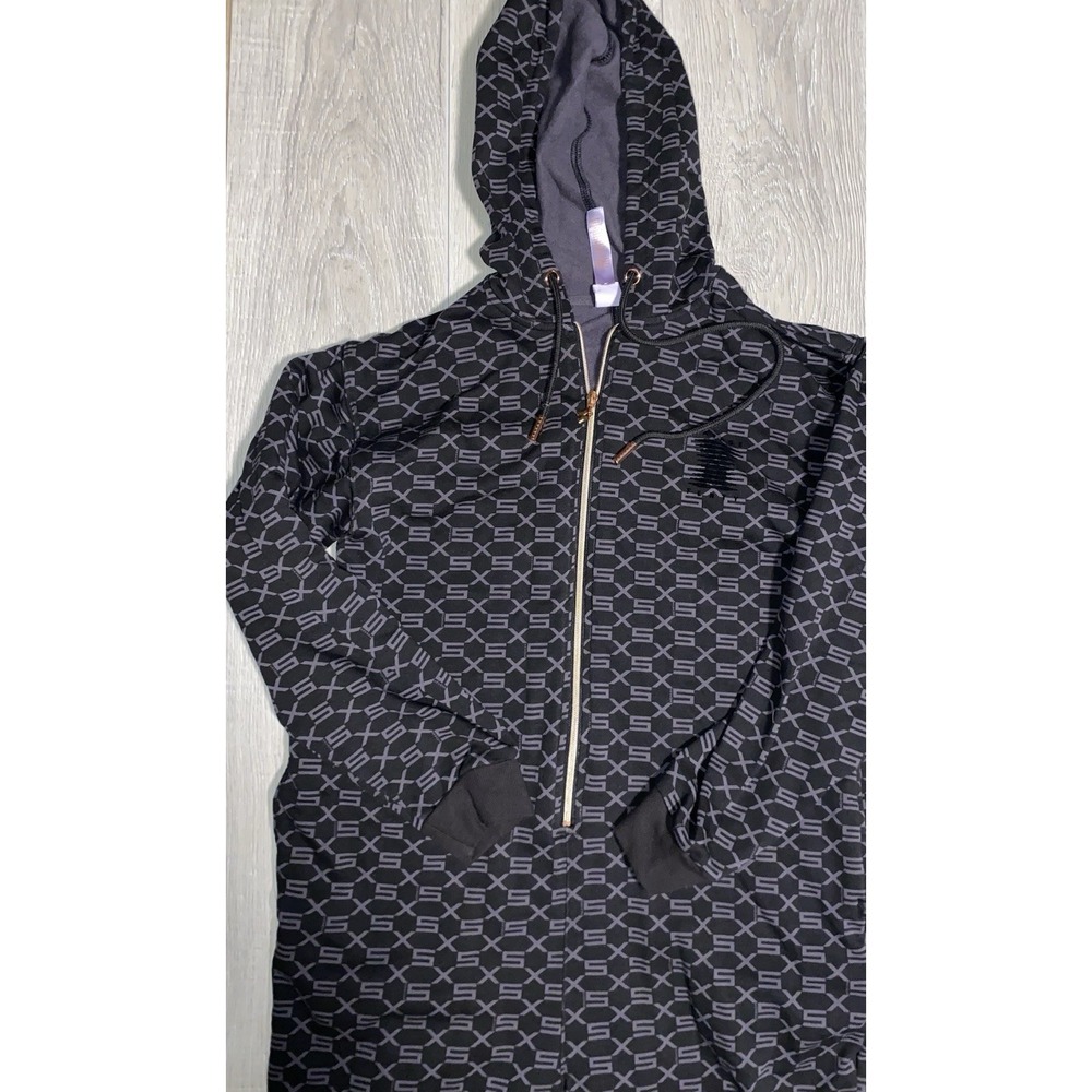 SAVAGE FENTY Pyjama Jumpsuit Medium Black All In One Cotton Lounge Wear Hooded